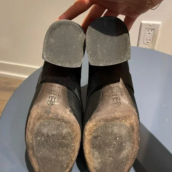 Brunello Cucinelli black leather ankle boots Sz 9 - Picture 4 of 5